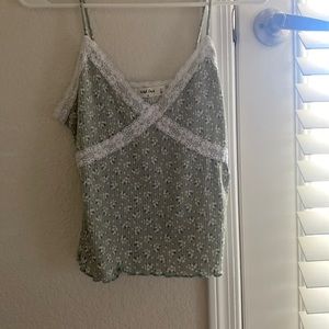 wild love spaghetti strap green laced crop top size M